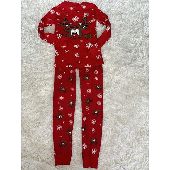 Daughter Queen kids sz. 7 two pc. Holiday reindeer pj set. Cute, grt. shape - Picture 3 of 11
